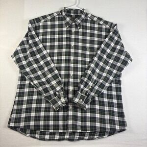 Bills Khakis Mens XXL Classic Fit Plaid Button Down Shirt Green Navy White Long
